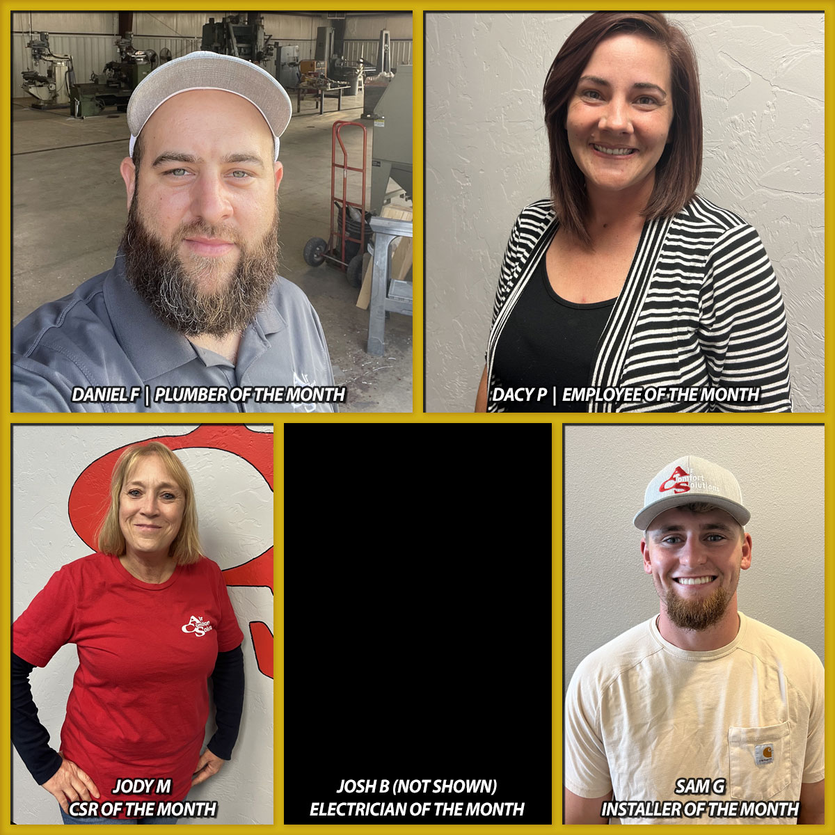Air Comfort Solutions OKC - Employees of the Month August/Sept 2023