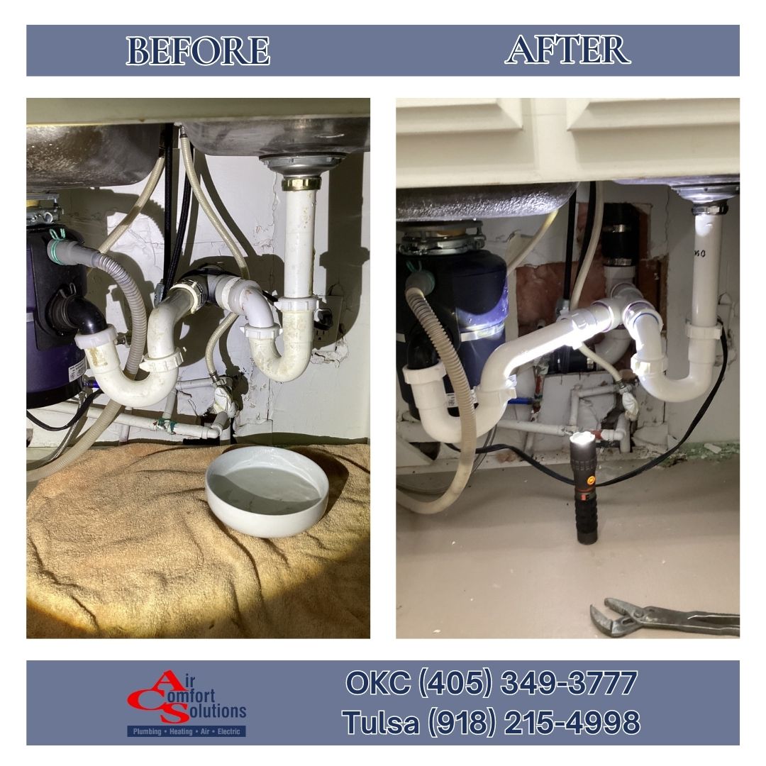 Tulsa Plumbers - Kitchen Plumbing Before and After - Air Comfort Solutions Tulsa