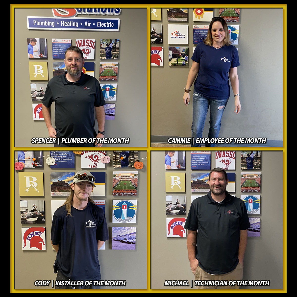 Air Comfort Solutions Tulsa Employees of the Month for August/September 2023